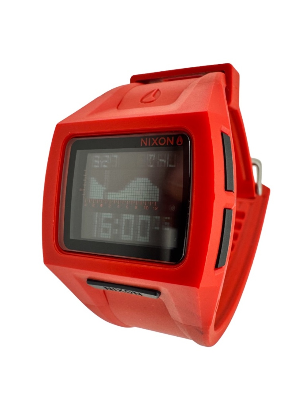 Nixon Lodown II Digital Tide Surf Watch Red A289 100M Quartz Sports Wristwatch